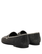 Dolce & Gabbana Black Crystal Embellished Men Loafers Shoes