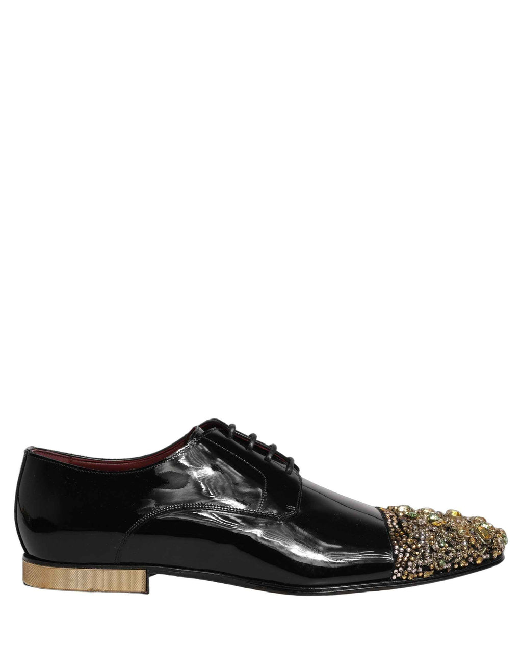 Dolce & Gabbana Black Embellished Men Derby Dress Formal Shoes