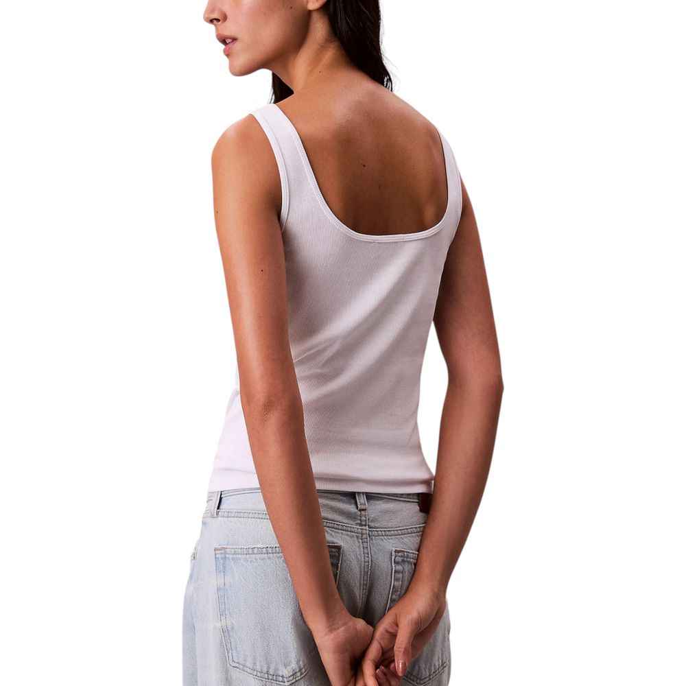 Calvin Klein Jeans White Cotton Tank Tops