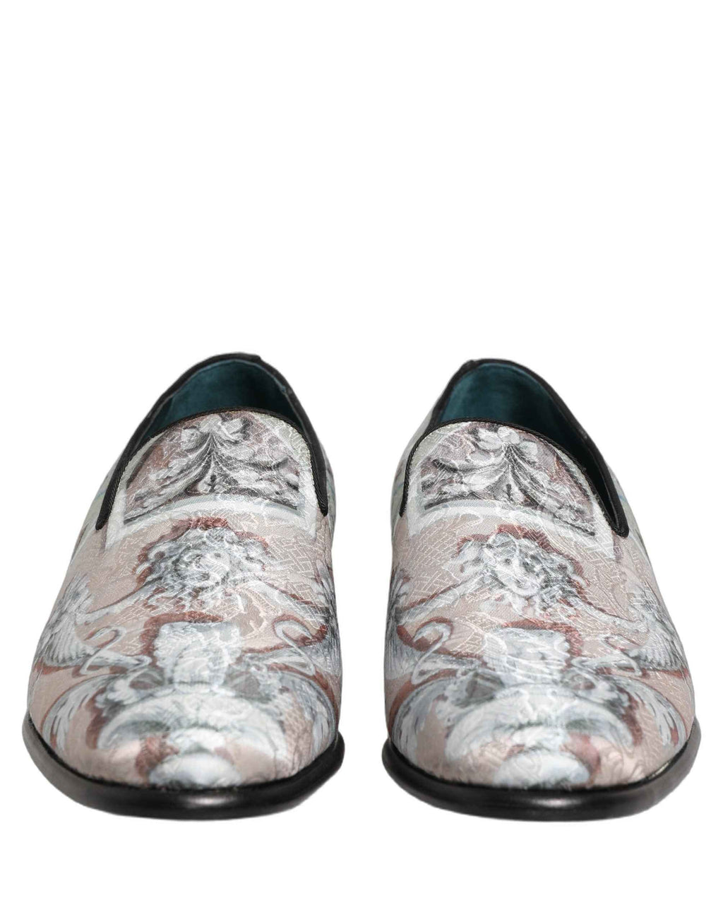 Dolce & Gabbana Multicolor Velvet Baroque Dress Loafers Shoes