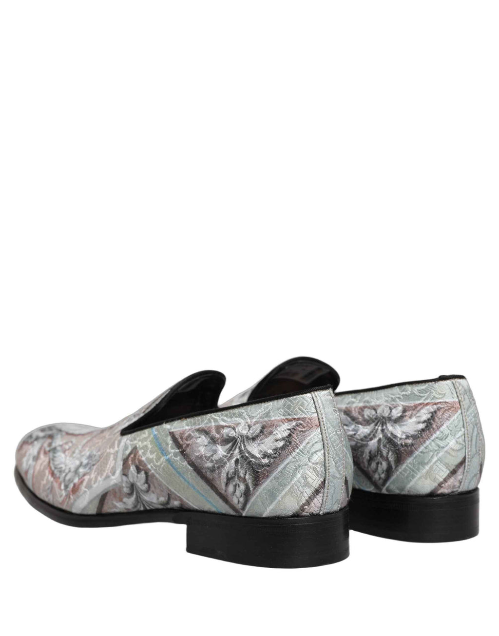 Dolce & Gabbana Multicolor Velvet Baroque Dress Loafers Shoes