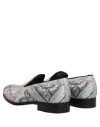 Dolce & Gabbana Multicolor Velvet Baroque Dress Loafers Shoes