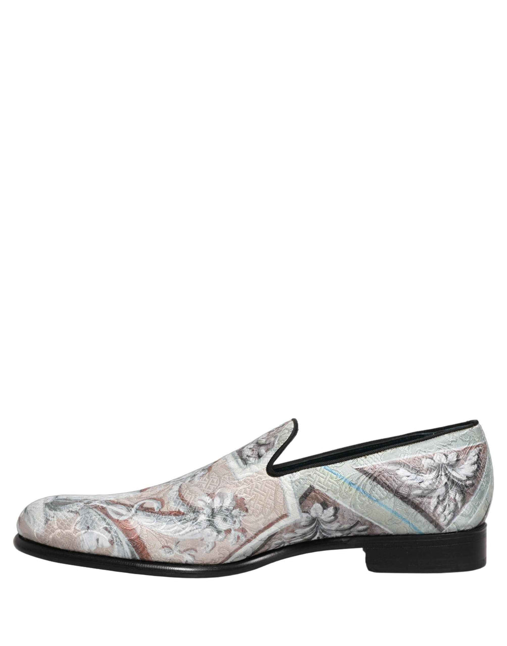 Dolce & Gabbana Multicolor Velvet Baroque Dress Loafers Shoes