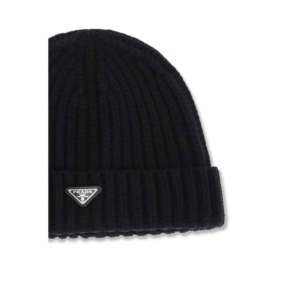 Prada Black Wool Oves Aries Beanie