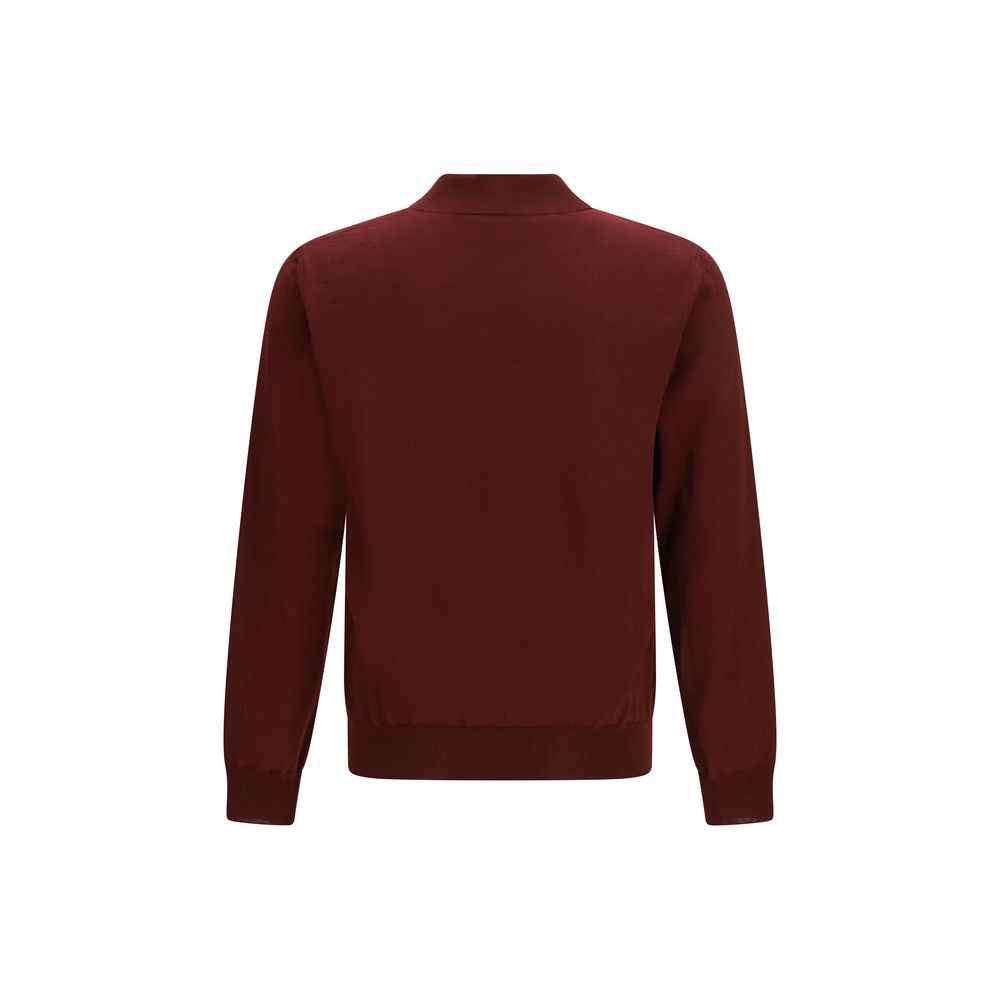 Valentino Bordeaux Wool Oves Aries Polo Shirt