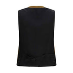 Burberry Brown Wool Oves Aries Sleeveless Jacket