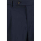 PT Torino Blue Wool Oves Aries Casual Pants