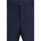 Fendi Blue Wool Oves Aries Dress Pants