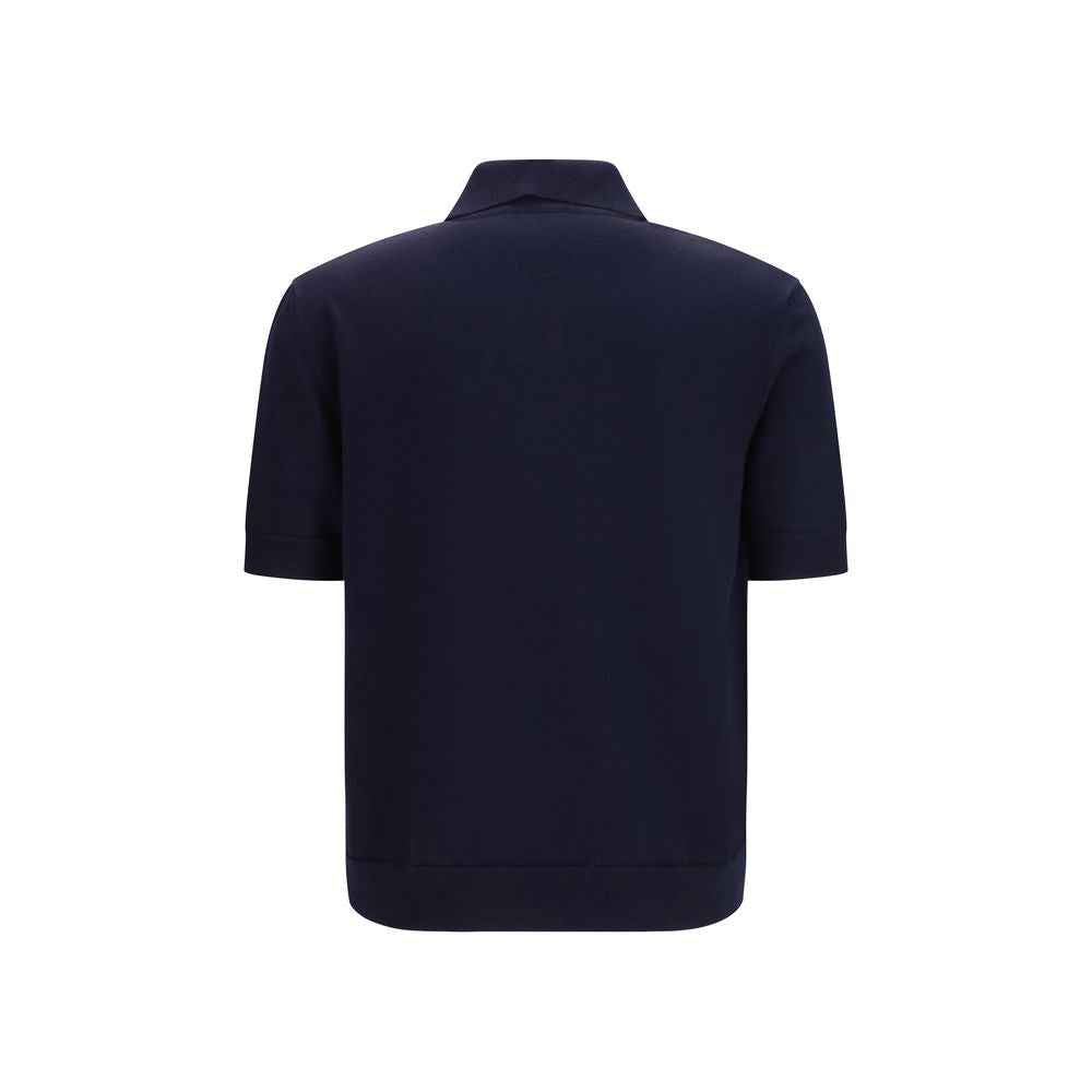 Balmain Blue Wool Oves Aries Polo Shirt