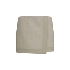 Balmain Beige Wool Oves Aries Mini Skirt