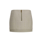 Balmain Beige Wool Oves Aries Mini Skirt