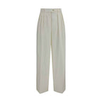 Calvin Klein White Wool Oves Aries Casual Pants