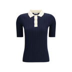 Brunello Cucinelli Blue Wool Oves Aries Polo Shirt