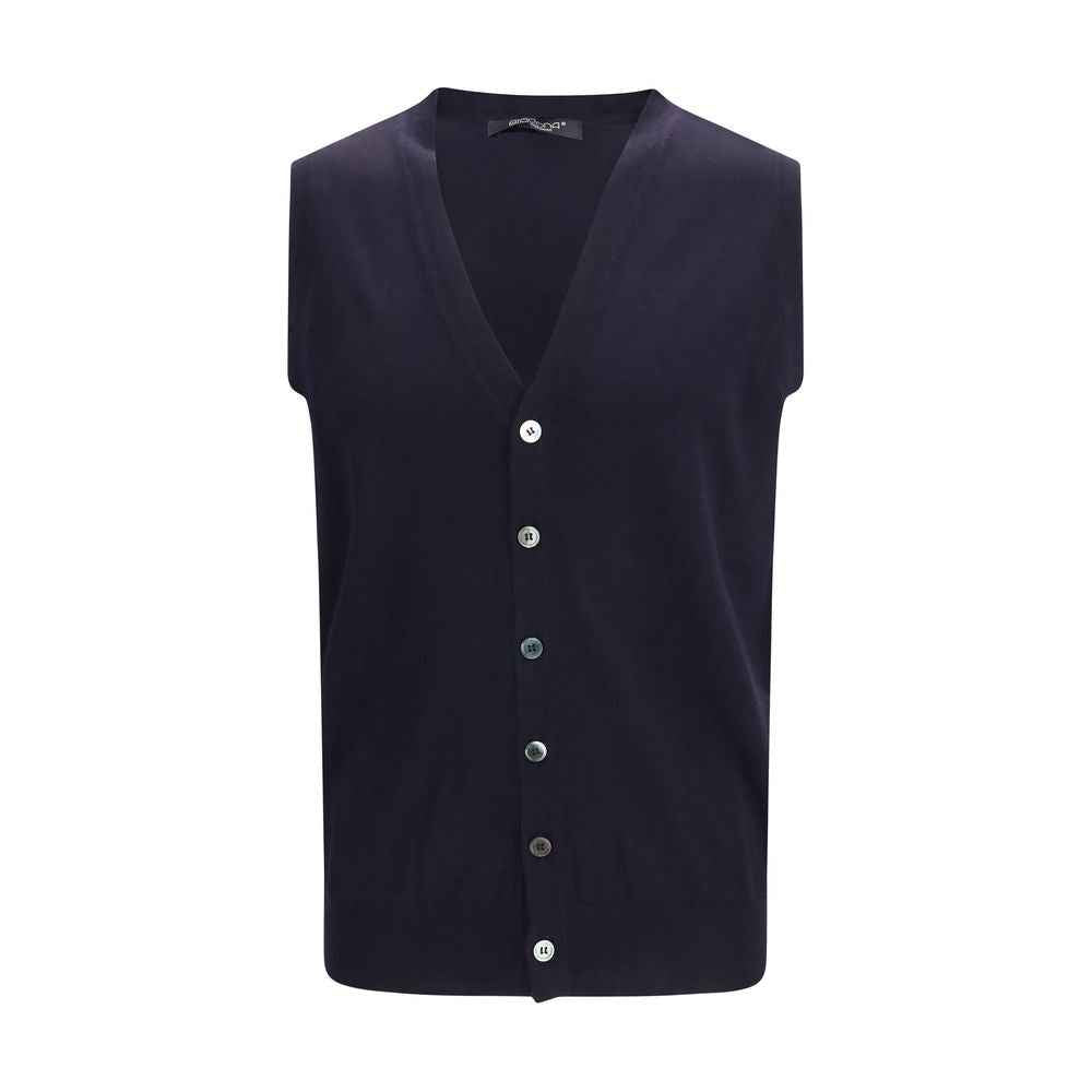 Aragona Cashmere Blue Wool Oves Aries Sleeveles Sweater