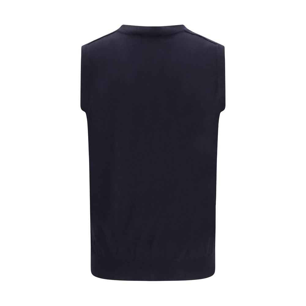 Aragona Cashmere Blue Wool Oves Aries Sleeveles Sweater