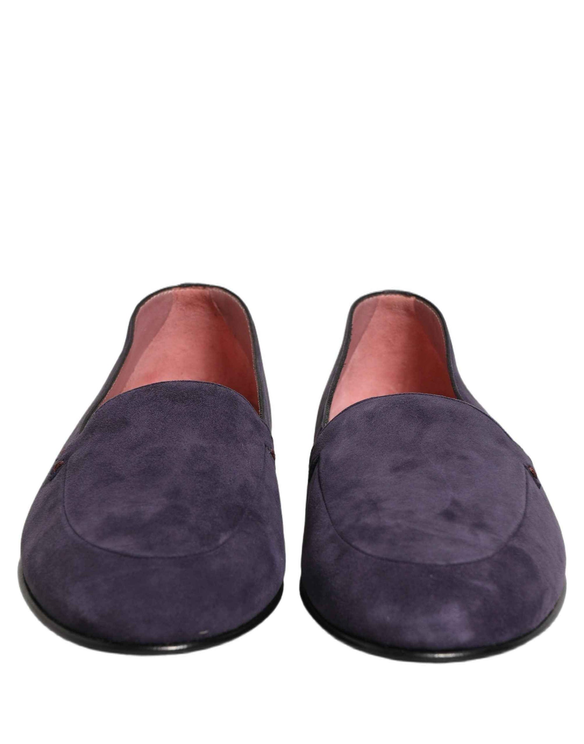 Dolce & Gabbana Violet Velvet Slip On Men Flats Loafers Shoes