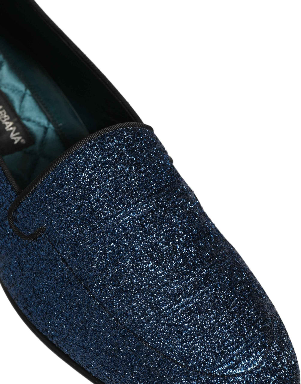 Dolce & Gabbana Blue Glitter Lurex DG Logo Dress Loafers Shoes