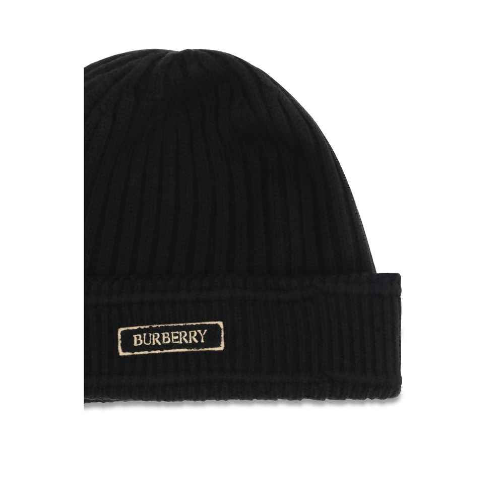 Burberry Black Wool Oves Aries Beanie