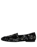 Dolce & Gabbana Black Crystal Embellished Dress Loafers Shoes