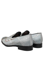 Dolce & Gabbana Gray Baroque Angel Velvet Men Loafers Shoes