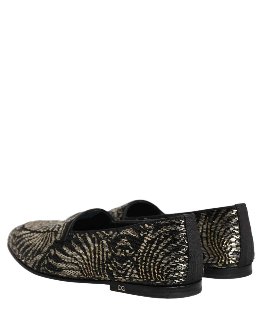 Dolce & Gabbana Black Silver Embellished Dress Loafers Shoes