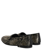 Dolce & Gabbana Black Silver Embellished Dress Loafers Shoes