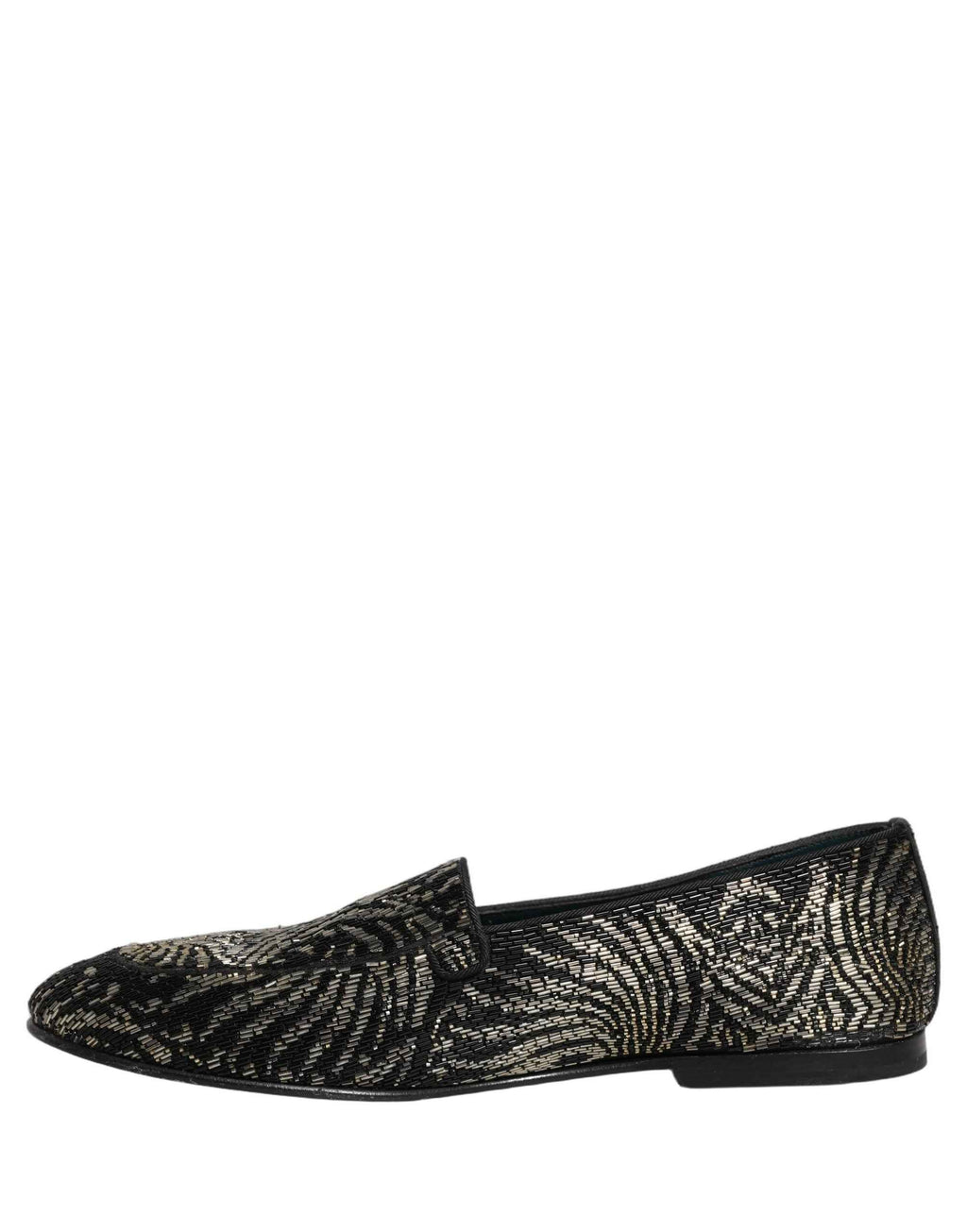 Dolce & Gabbana Black Silver Embellished Dress Loafers Shoes