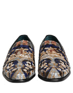 Dolce & Gabbana Multicolor Embroidered Sequin Loafers Shoes