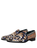 Dolce & Gabbana Multicolor Embroidered Sequin Loafers Shoes