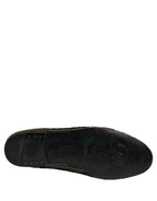 Dolce & Gabbana Black Gold Sequined Men Dress Loafers Shoes