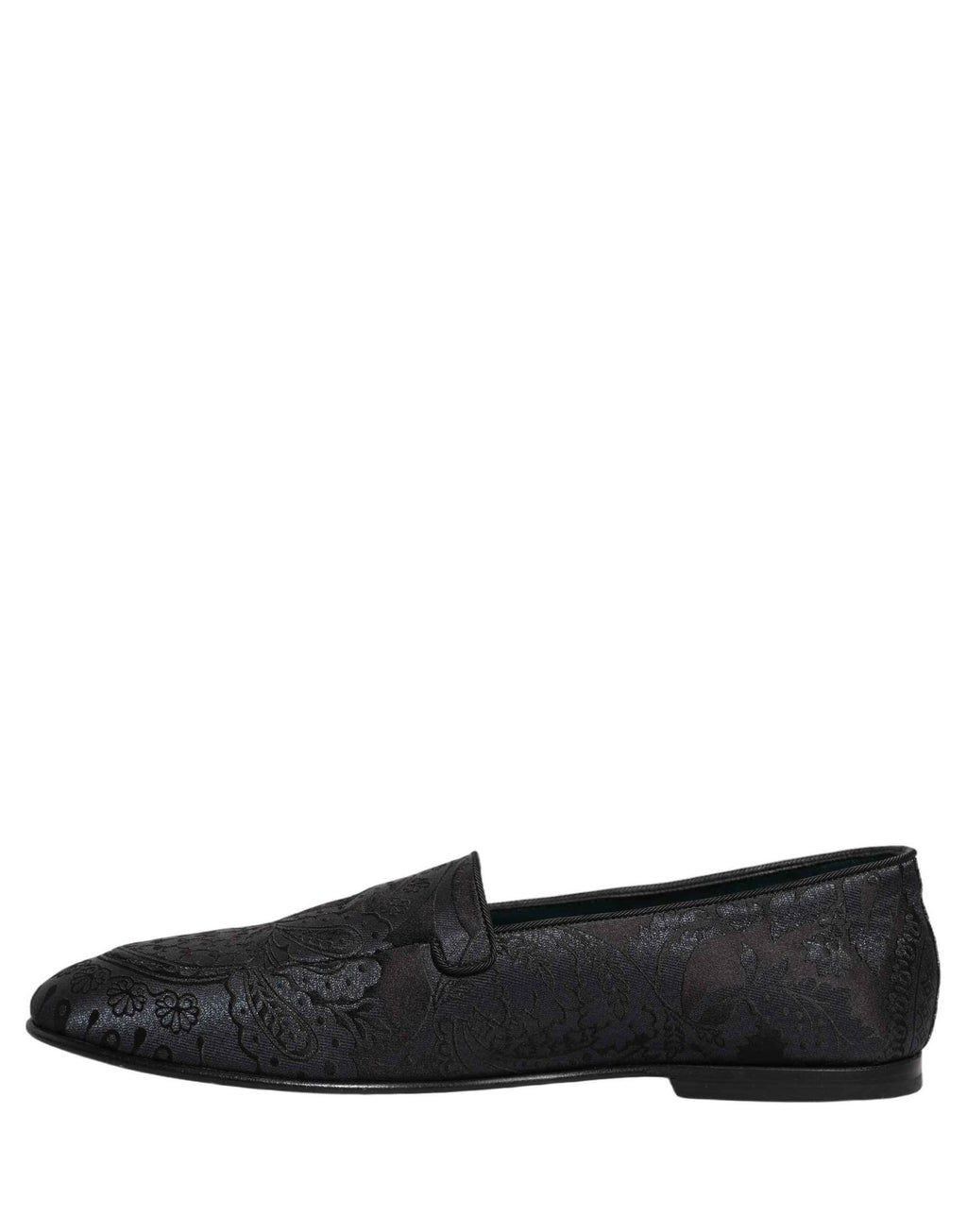 Dolce & Gabbana Blue Jacquard Leather Slip On Loafers Shoes