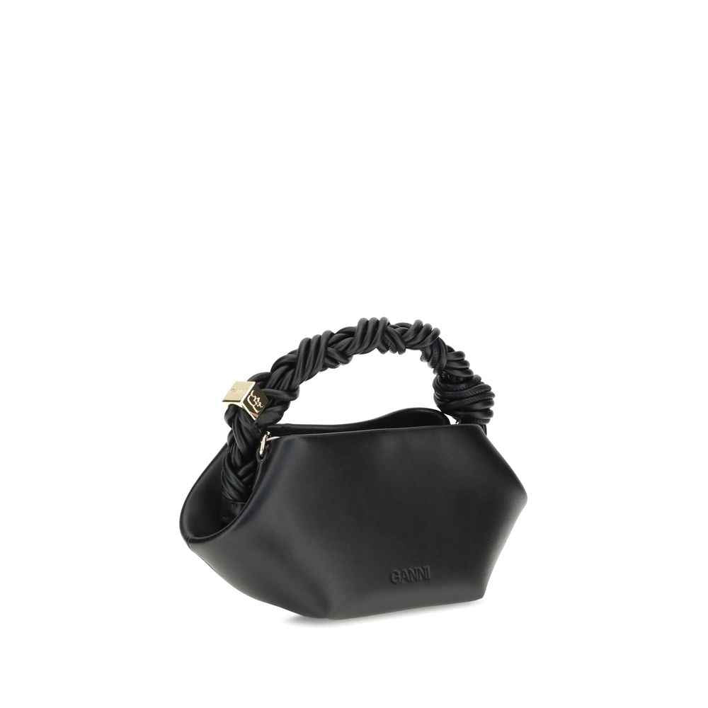 Ganni Black Recycled Leather Shoulder Bag