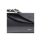 Jil Sander Black Calf Leather Bos Taurus Shoulder Bag