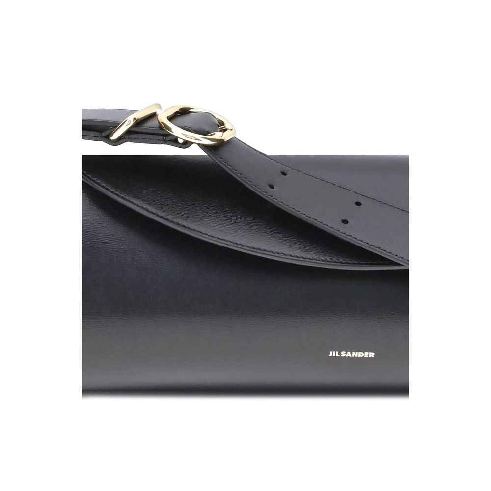 Jil Sander Black Calf Leather Bos Taurus Shoulder Bag