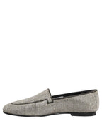 Dolce & Gabbana Silver Crystal Embellished Men Loafers Shoes