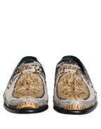 Dolce & Gabbana Multicolor Embroidered Sequin Loafers Shoes