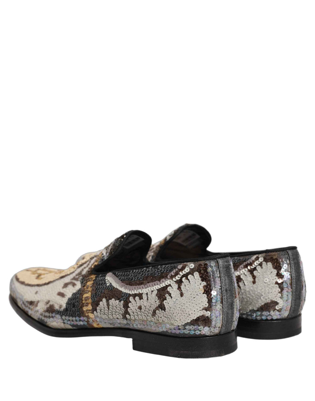 Dolce & Gabbana Multicolor Embroidered Sequin Loafers Shoes