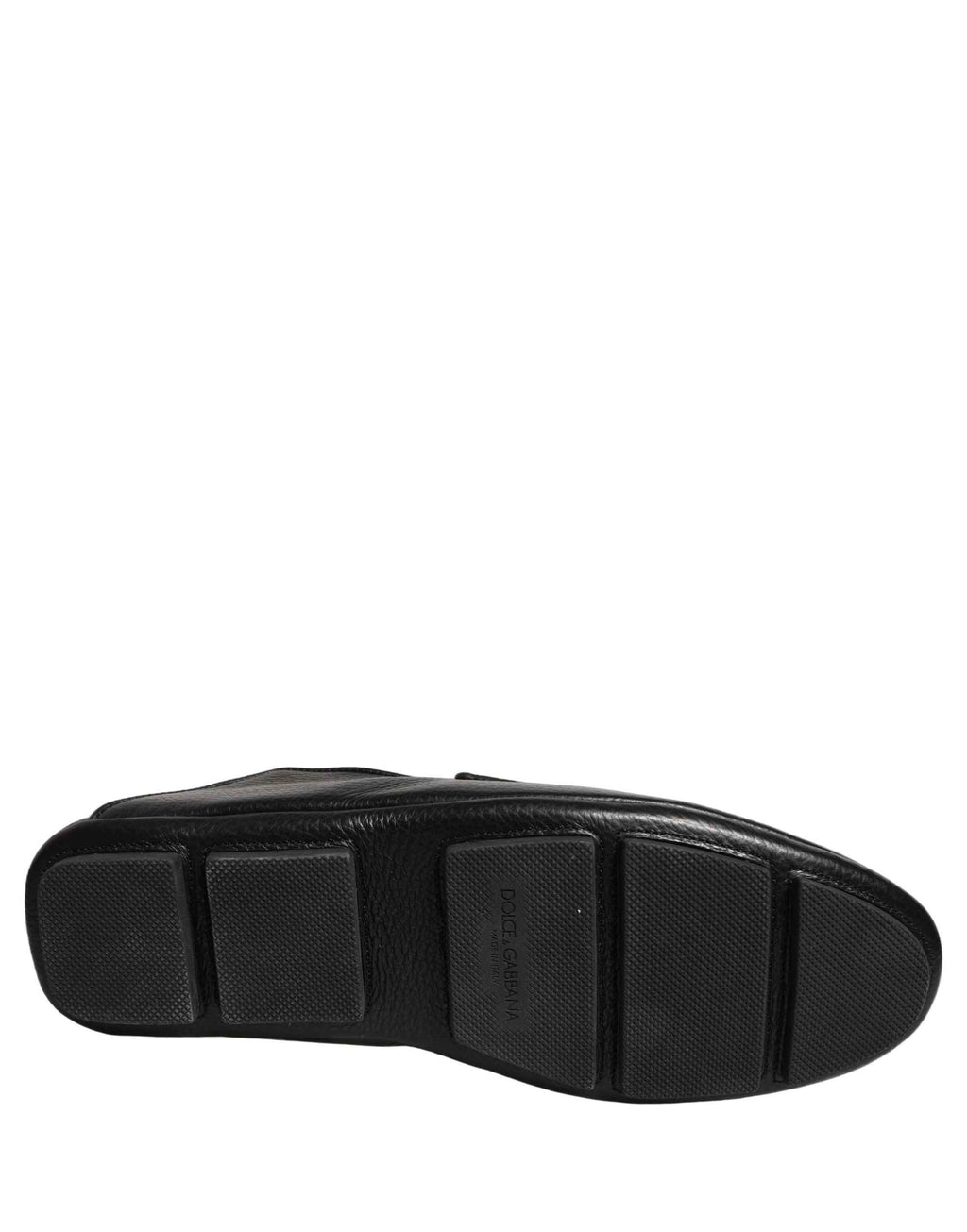 Dolce & Gabbana Black Deerskin Leather Driver Loafers Shoes