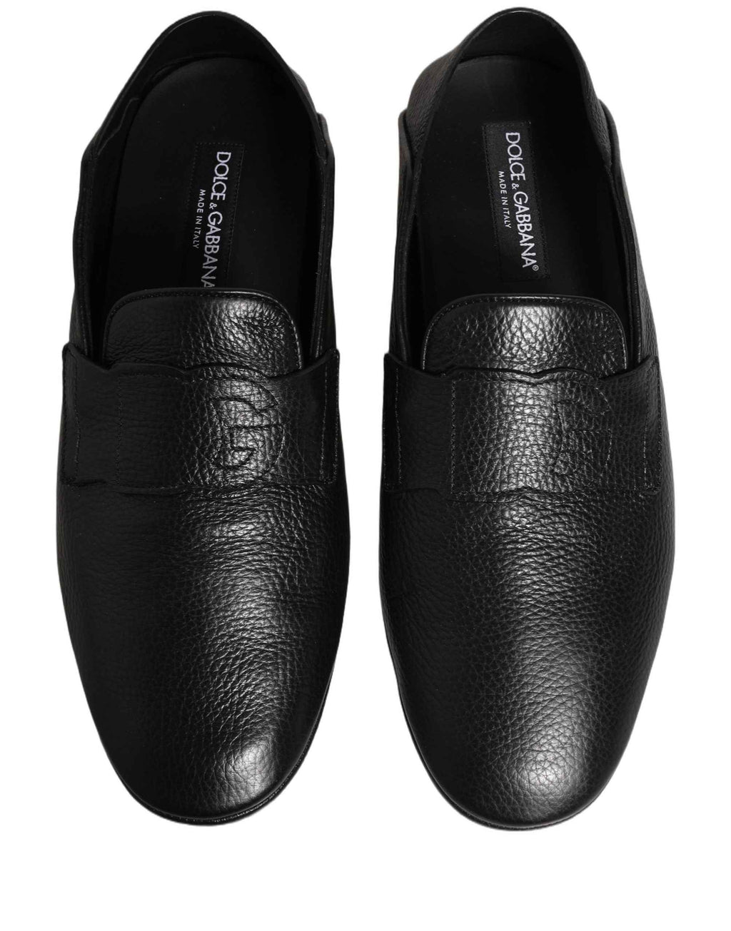 Dolce & Gabbana Black Deerskin Leather Driver Loafers Shoes