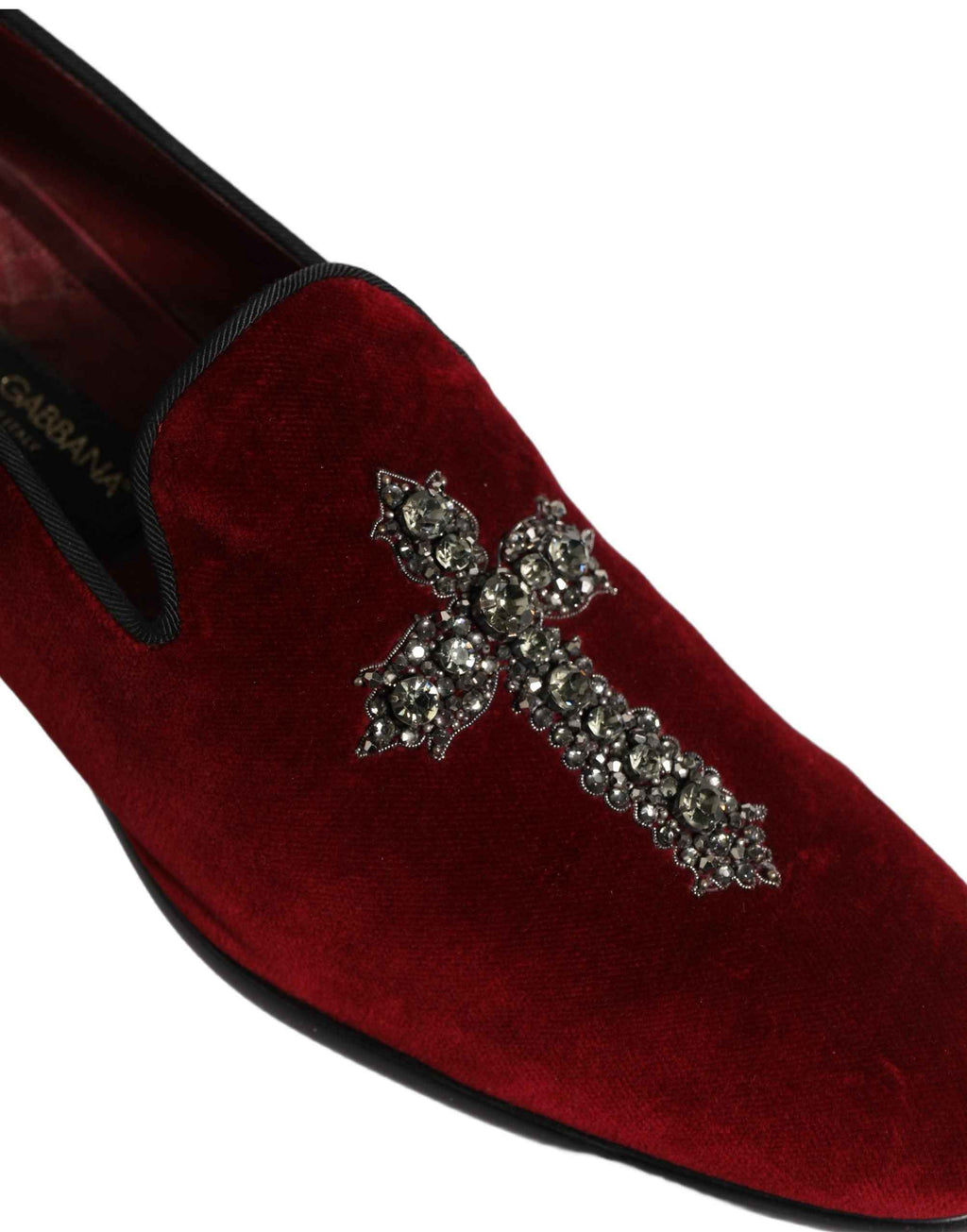 Dolce & Gabbana Maroon Suede Cross Slip On Dress Loafers Shoes
