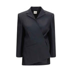 Khaite Black Wool Oves Aries Full-Length Jacket
