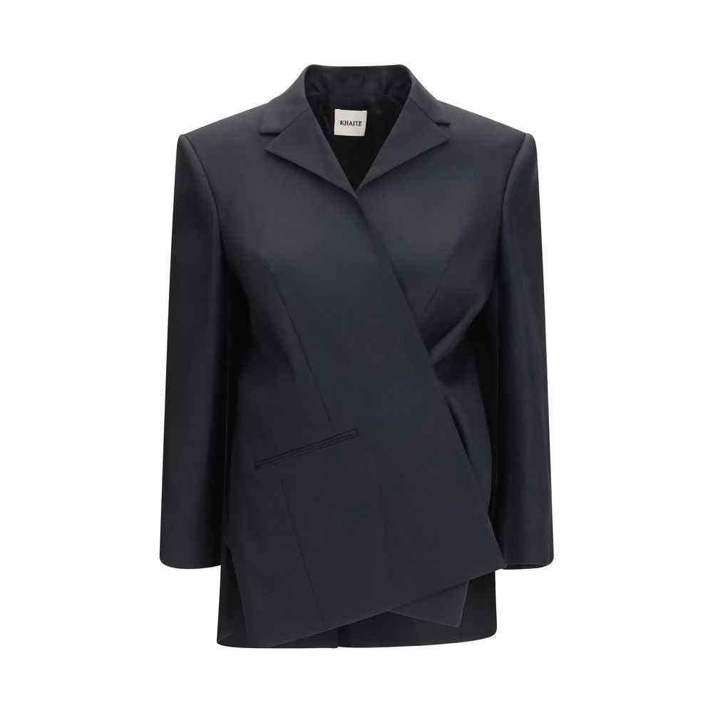 Khaite Black Wool Oves Aries Full-Length Jacket