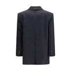 Khaite Black Wool Oves Aries Full-Length Jacket