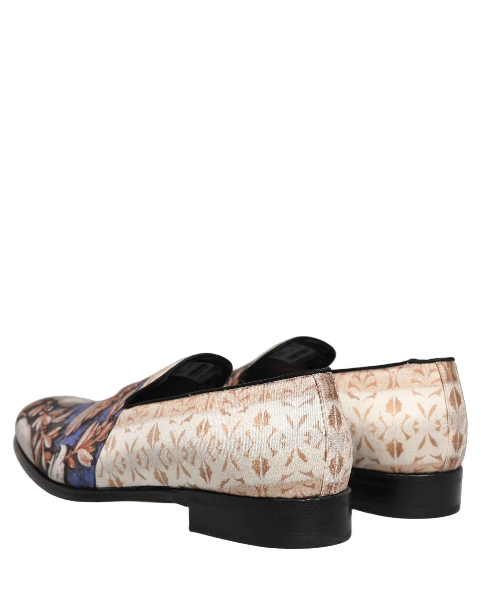 Dolce & Gabbana Multicolor Fruit Print Velvet Loafers Shoes
