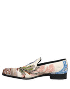Dolce & Gabbana Multicolor Sequin Embroidered Loafers Shoes