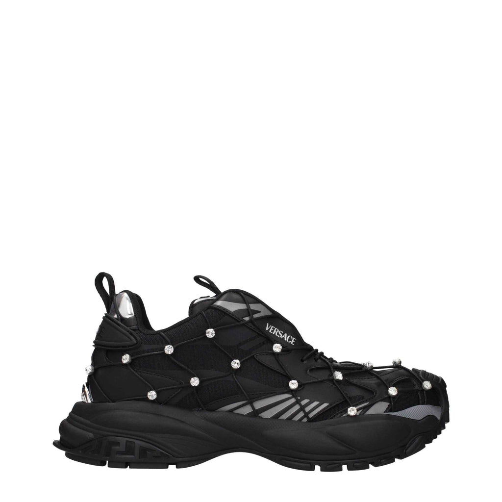 Versace Black Fabric Sneakers