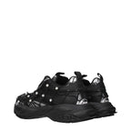 Versace Black Fabric Chunky Sneakers