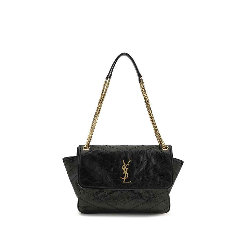 Saint Laurent Black Calf Leather Bos Taurus Shoulder Bag