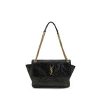 Saint Laurent Black Calf Leather Bos Taurus Shoulder Bag