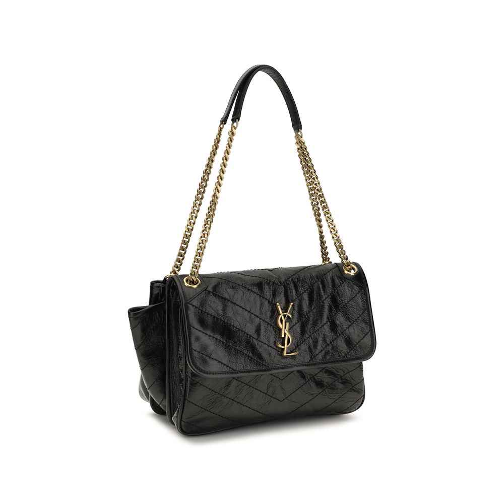 Saint Laurent Black Calf Leather Bos Taurus Shoulder Bag